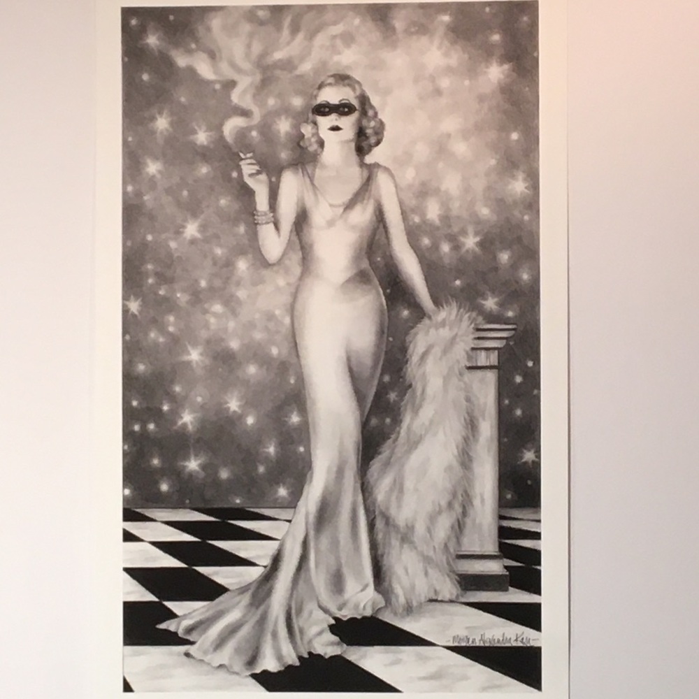 CAROLE LOMBARD AT A MASKED BALL Giclee print on premium paper